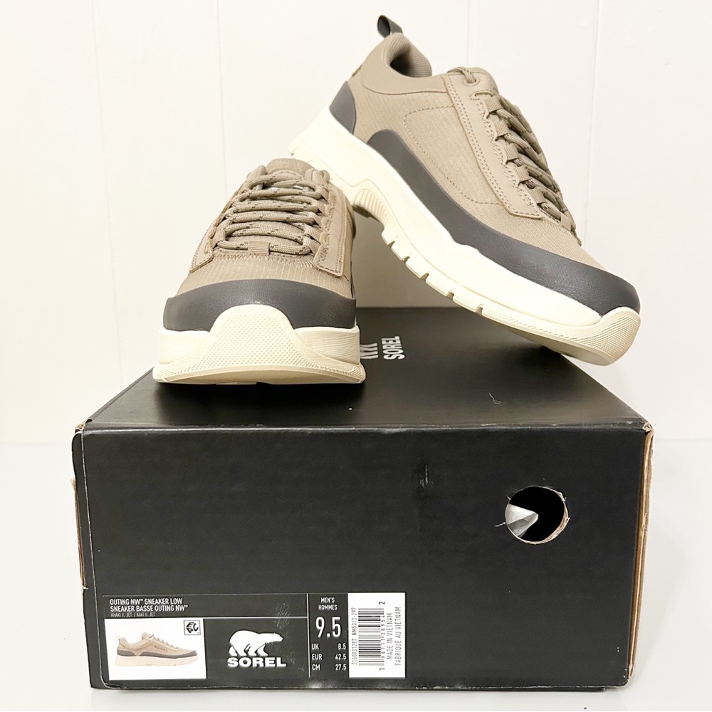 SOREL OUTING NW LOW Men's Waterproof Sneaker Hommes Light Brown Size 9.5